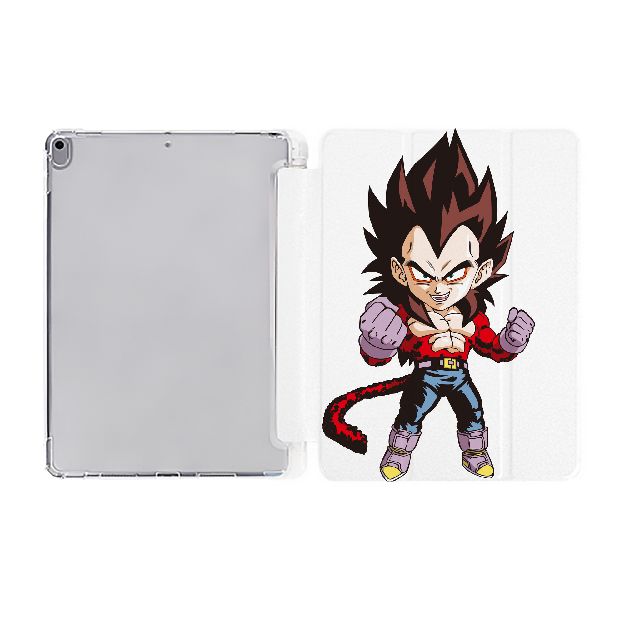 （画像用） ドラゴンボール ベジータ四世（Bejīta Yonsei）DRAGON BALL Vegeta IV IPad ケース ペン収納付き 三つ折りスタンド PUレザー×シリコン 対応機種9.5/10.5/10.9インチ